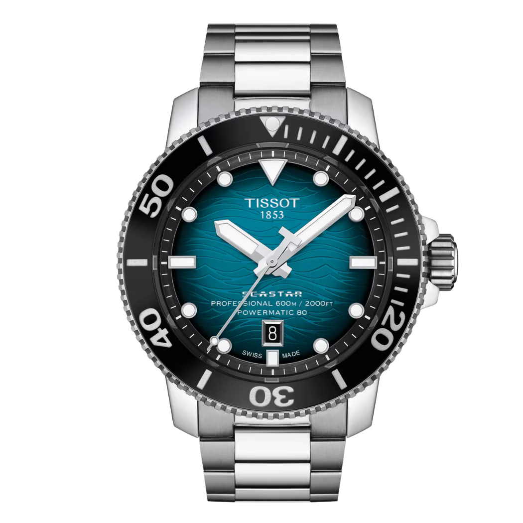 Tissot Seastar Silver Stainless Steel Blue Dial Automatic Watch for Gents - T120.607.11.041.00