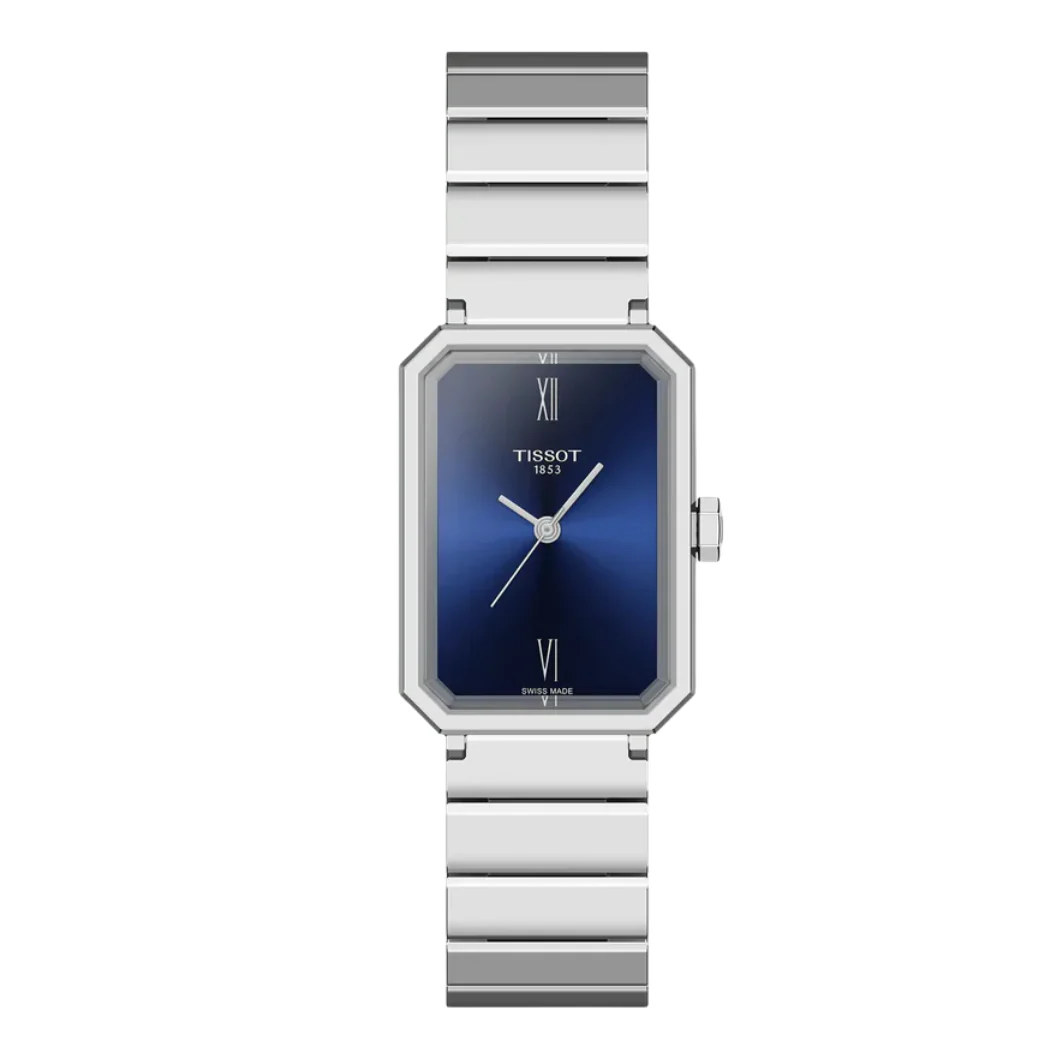Tissot Silver Stainless Steel Blue Dial Quartz Watch for Ladies - Tissot 160. 110. 11. 043. 00