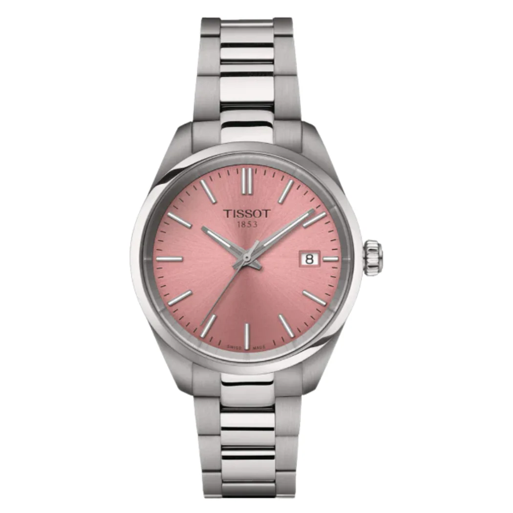 Tissot T-Classic Silver Stainless Steel Pink Dial Quartz Watch for Ladies - T150.210.11.331.00