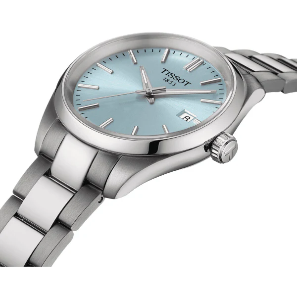 Tissot T-Classic Silver Stainless Steel Tiffiny Blue Dial Quartz Watch for Ladies - T150.210.11.351.00 - Image 2