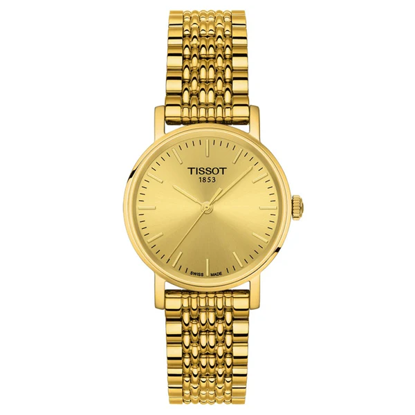 Tissot T-Classic Yellow Gold Stainless Steel Yellow Gold Dial Quartz Watch for Ladies - T1092210002100