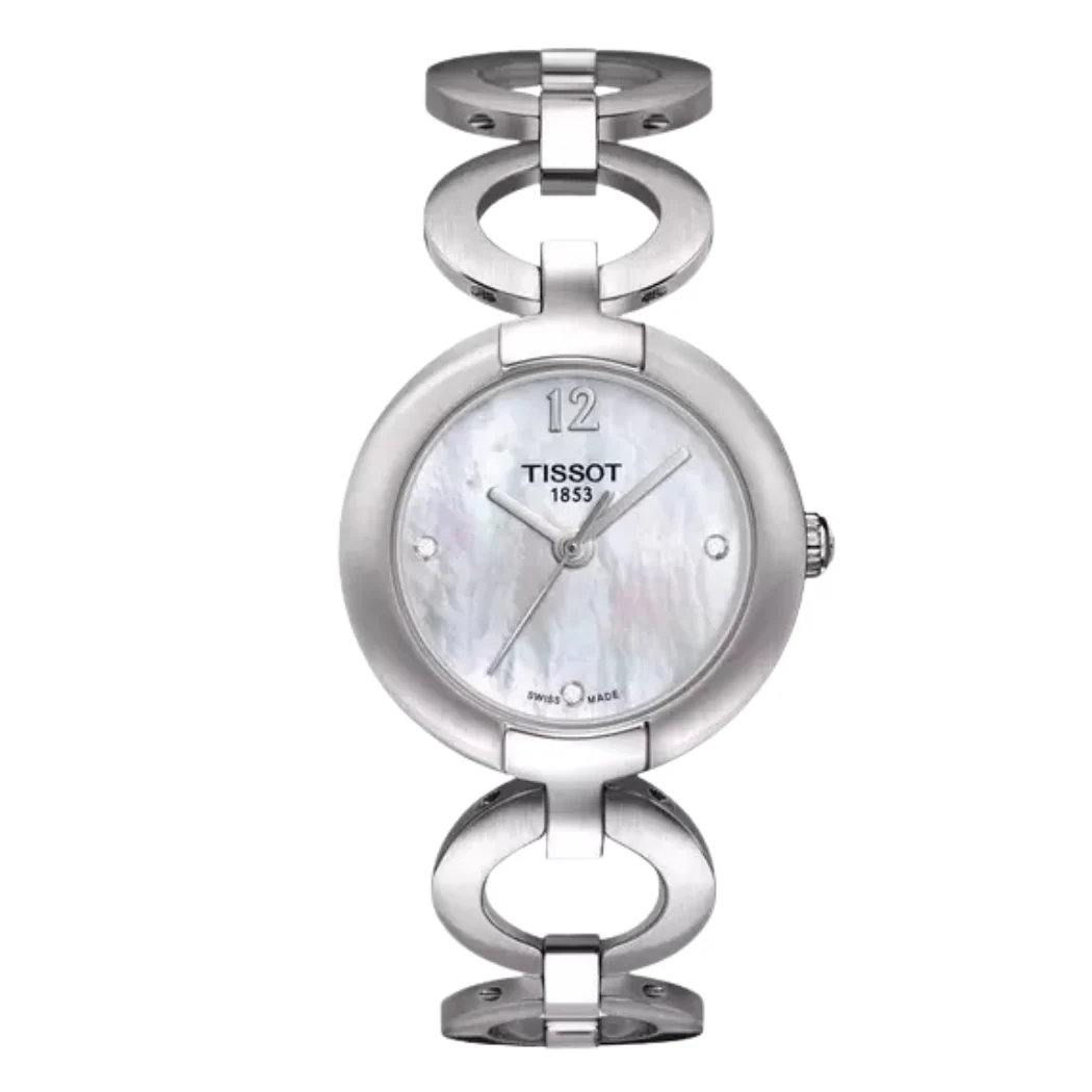 Tissot T-Lady Silver Stainless Steel Mother Of Pearl Dial Quartz Watch for Ladies - T084.210.11.116.01
