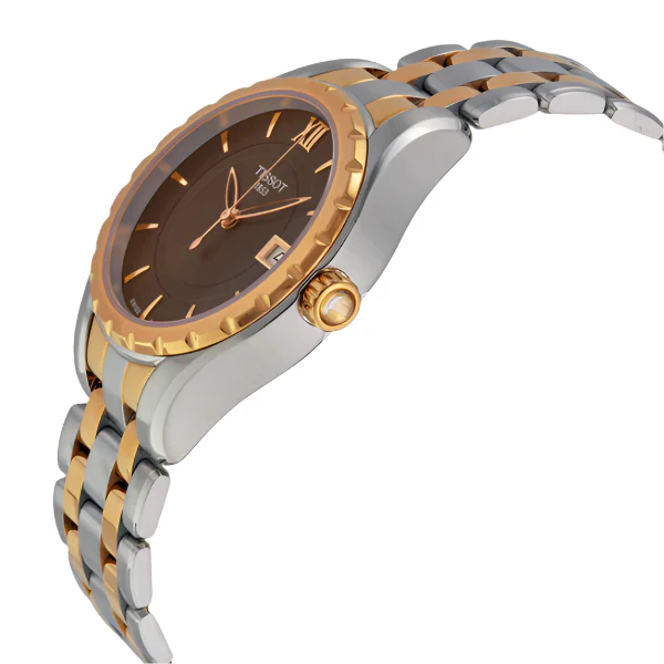 Tissot T-Lady Two-Tone Stainless Steel Brown Dial Quartz Watch for Ladies - T072.210.22.298.00 - Image 2