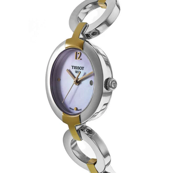 Tissot T-Lady Two-Tone Stainless Steel Pearl White Dial Quartz Watch for Ladies - T084.210.22.117.00 - Image 2