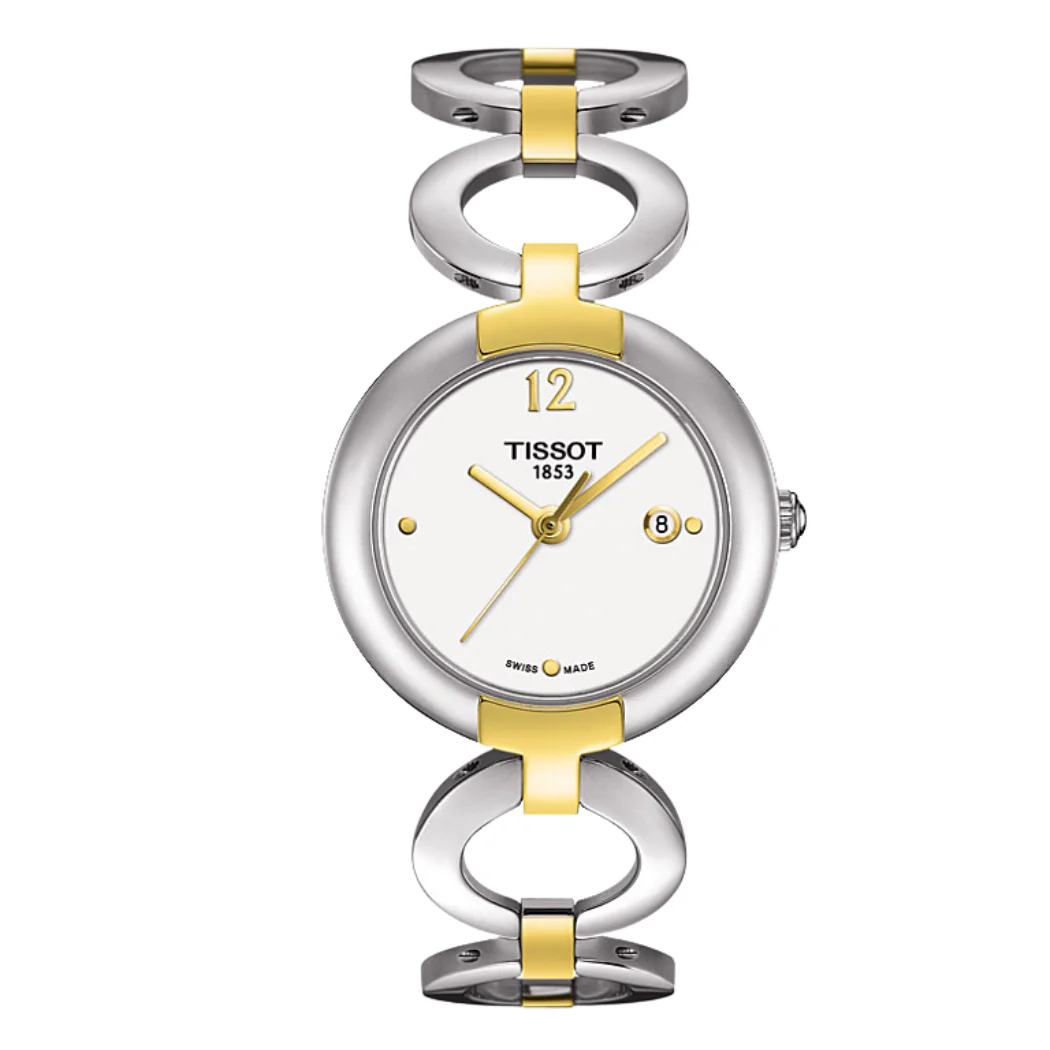 Tissot T-Lady Two-tone Stainless Steel White Dial Quartz Watch for Ladies - TISSOT 084.210.22.017.00