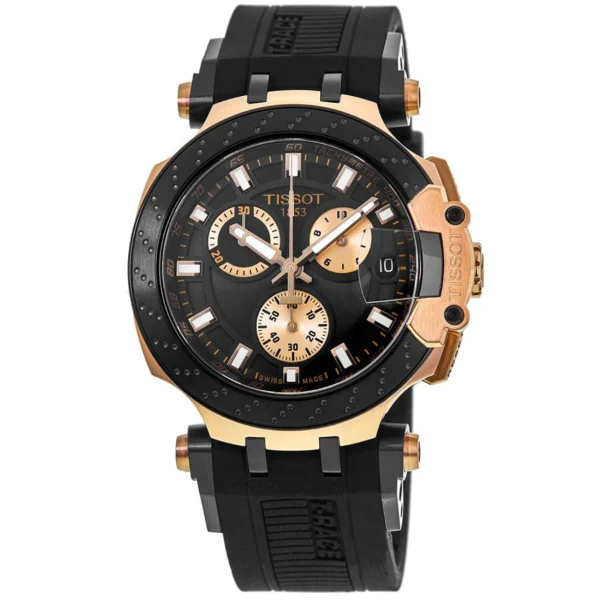 Tissot T-Race Black Silicone Strap Black Dial Chronograph Quartz Watch for Men's - T115.417.37.051.00