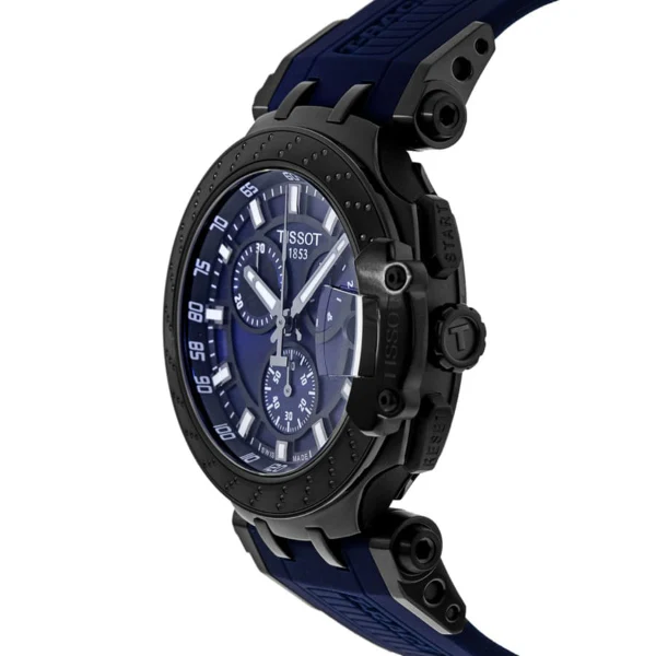 Tissot T-Race Blue Silicone Strap Blue Dial Chronograph Quartz Watch for Men's - T115.417.37.041.00 - Image 3