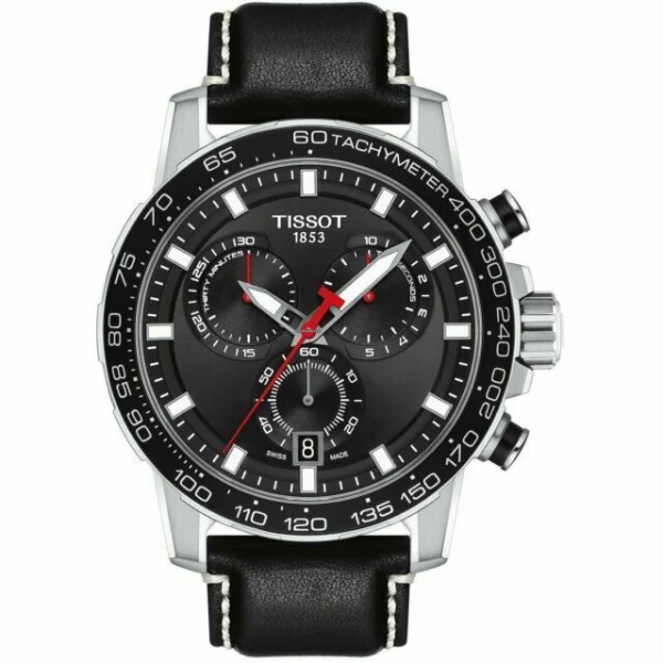 Tissot T-Sport Black Leather Strap Black Dial Chronograph Quartz Watch for Men's - T125.617.16.051.00