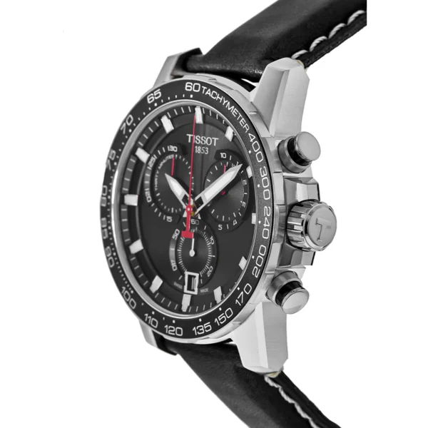 Tissot T-Sport Black Leather Strap Black Dial Chronograph Quartz Watch for Men's - T125.617.16.051.00 - Image 2