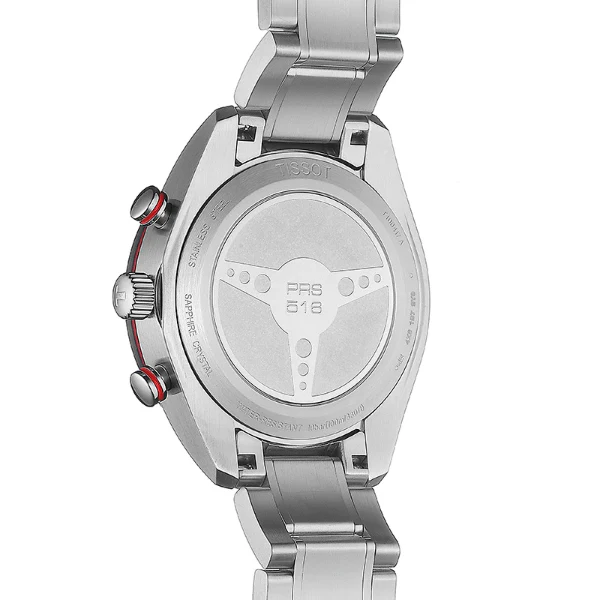Tissot T-Sport PRS 516 Silver Stainless Steel Black Dial Chronograph Quartz Watch for Men's - T100.417.11.051.01 - Image 2