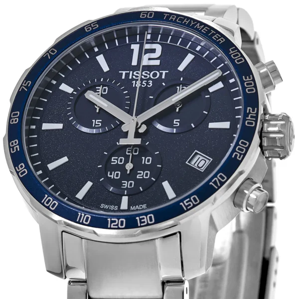 Tissot T-Sport Silver Stainless Steel Blue Dial Chronograph Quartz Watch for Men's - T095.417.11.047.00 - Image 2