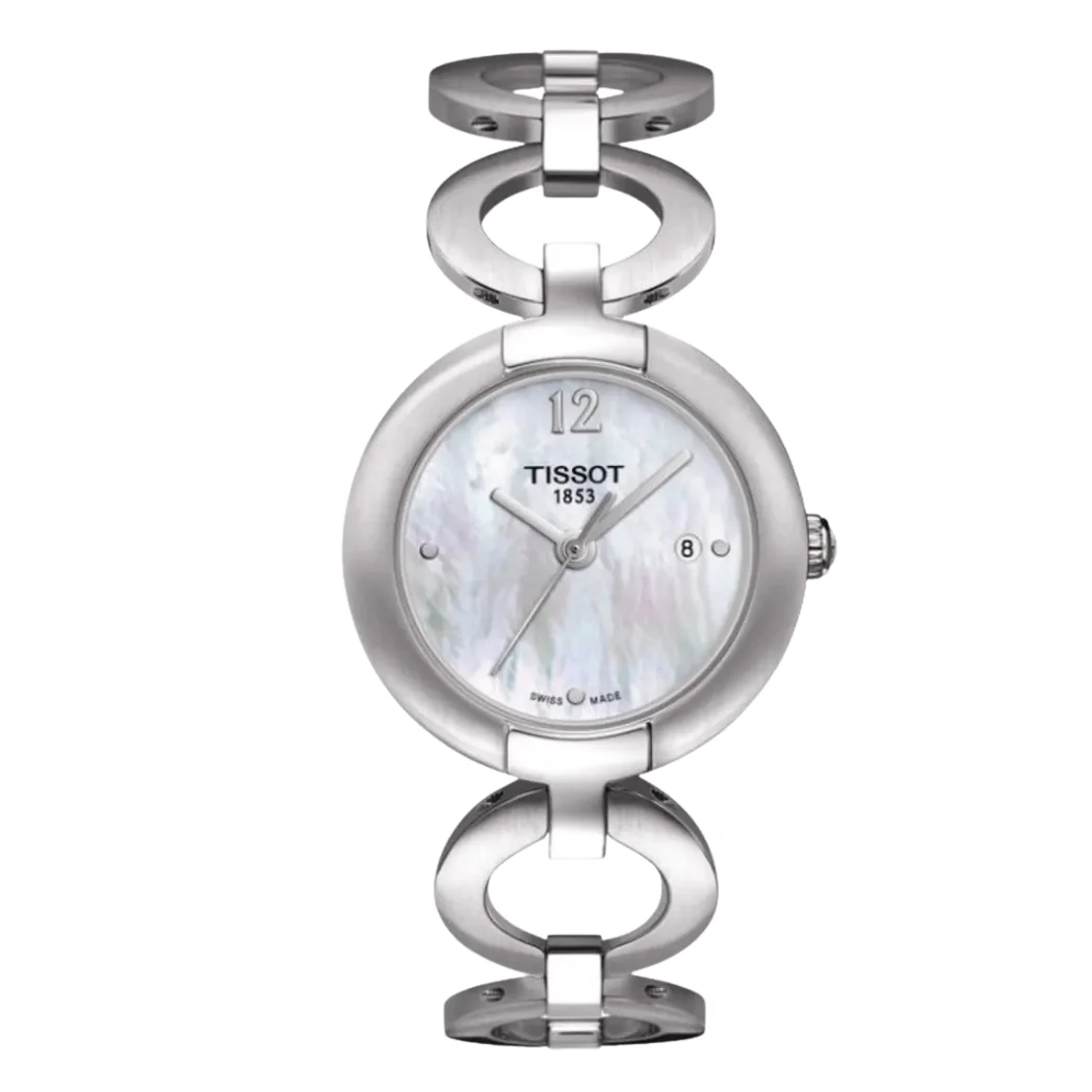 Tissot T-Trend Silver Stainless Steel Mother Of Pearl Dial Quartz Watch for Ladies - T084.210.11.117.01