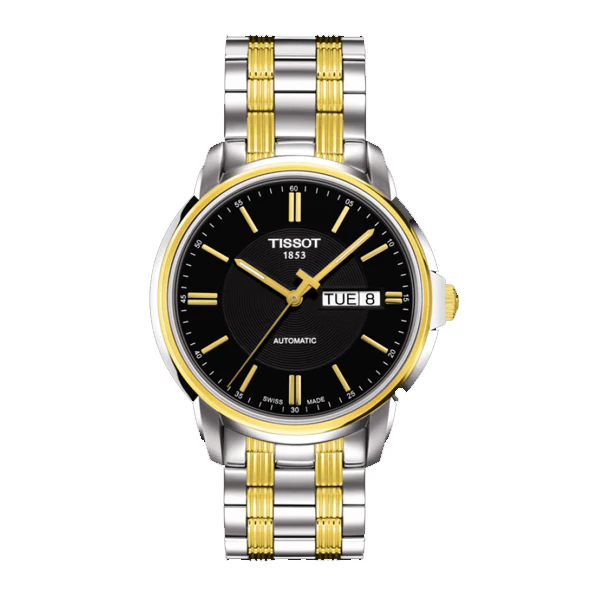 Tissot T-Classic Two-tone Stainless Steel Black Dial Automatic Watch for Men's - T-0654302205100
