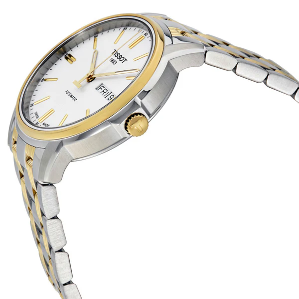 Tissot T-Classic Two-tone Stainless Steel White Dial Automatic Watch for Men's - T-0654302203100 - Image 2