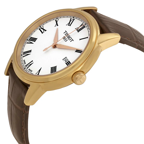 Tissot Carson Brown Leather strap White Dial Quartz Watch for Men's - T-0854103601300 - Image 2