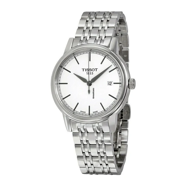 Tissot Carson Silver Stainless Steel White Dial Quartz Watch for Men's - T-0854101101100