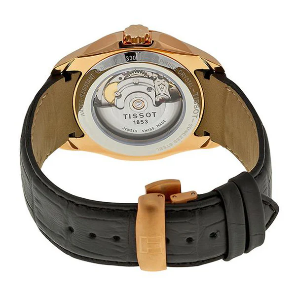 Tissot Couturier Black Leather strap Black Dial Automatic Watch for Men's - T-0354071605100 - Image 2