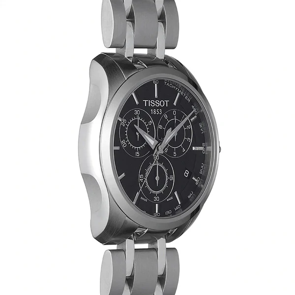 Tissot Couturier Silver Stainless Steel Black Dial Quartz Watch for Men's - T-0356171105100 - Image 2