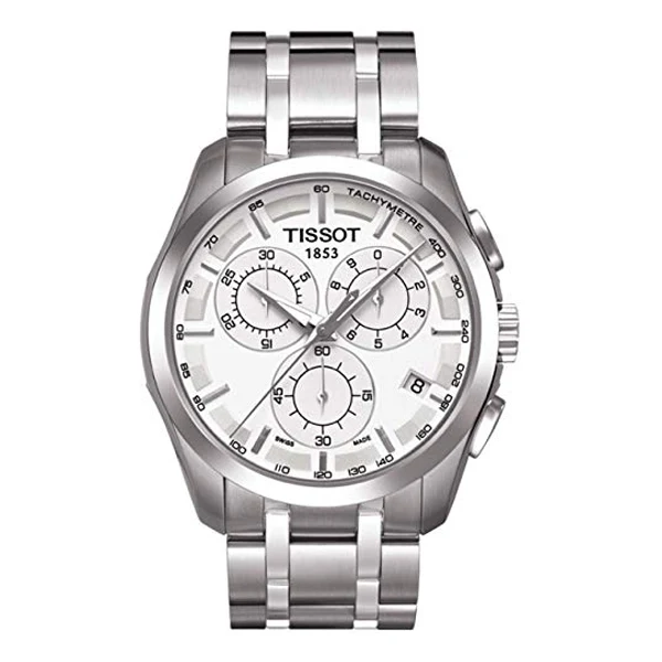 Tissot Couturier Silver Stainless Steel Silver Dial Chronograph Quartz Watch for Men's - T-0356171103100