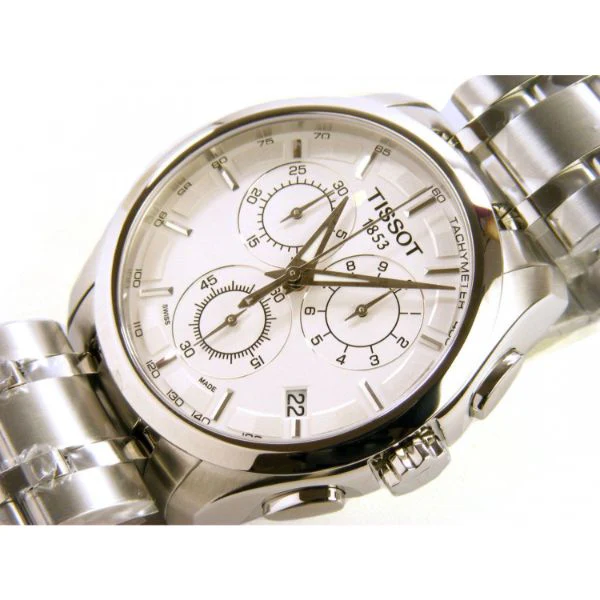 Tissot Couturier Silver Stainless Steel Silver Dial Chronograph Quartz Watch for Men's - T-0356171103100 - Image 2