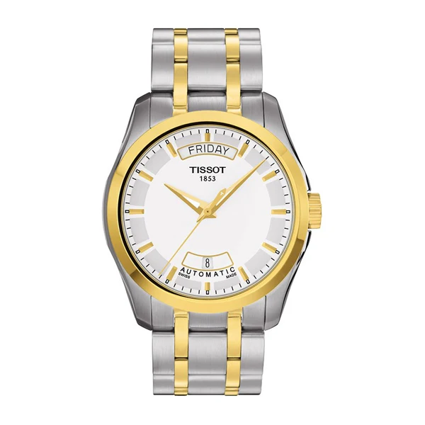 Tissot Couturier Two-tone Stainless Steel White Dial Automatic Watch for Men's - T-0354072201100