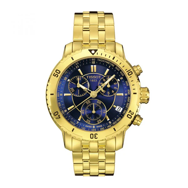 Tissot PRC200 Gold Stainless Steel Blue Dial Quartz Watch for Men's - T-0674173304100