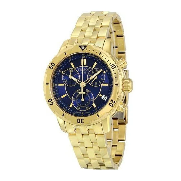 Tissot PRC200 Gold Stainless Steel Blue Dial Quartz Watch for Men's - T-0674173304100 - Image 2