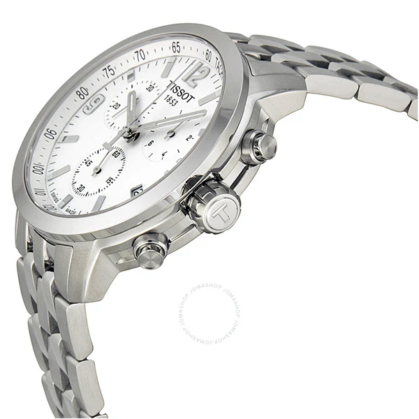 Tissot PRC200 Silver Stainless Steel White Dial Chronograph Quartz Watch for Men's - T-0554171101700 - Image 2