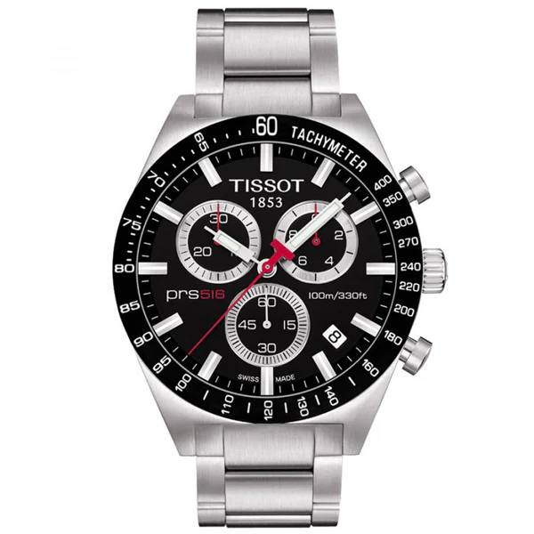 Tissot T-Sport Silver Stainless Steel Black Dial Quartz Watch for Men's - T-0444172105100