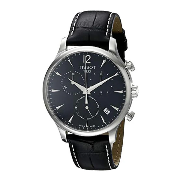 Tissot Tradition Black Leather strap Black Dial Quartz Watch for Men's - T-0636171605700 - Image 2