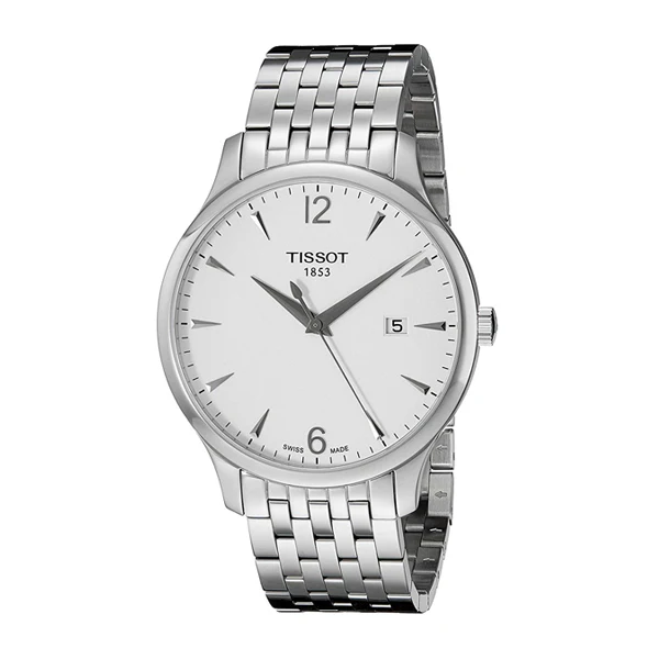 Tissot Tradition Silver Stainless Steel White Dial Quartz Watch for Men's - T-0636101103700 - Image 2