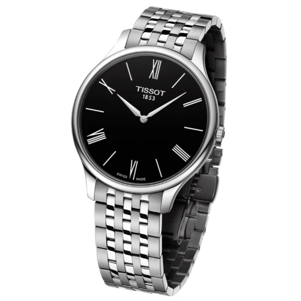 Tissot Tradition 5.5 Silver Stainless Steel Black Dial Quartz Watch for Men's - T063.409.11.058.00 - Image 2