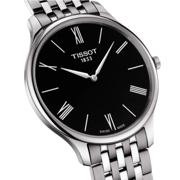 Tissot Tradition 5.5 Silver Stainless Steel Black Dial Quartz Watch for Men's - T063.409.11.058.00 - Image 3