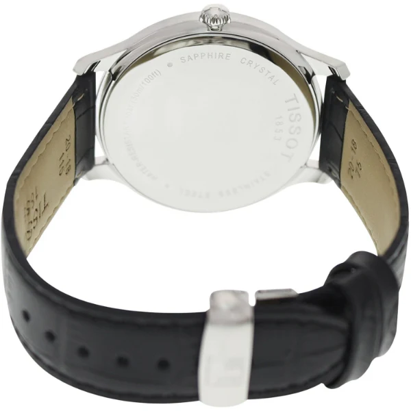 Tissot Tradition Black Leather Black Dial Quartz Watch for Men's- T 063.610.16.052.00 - Image 2