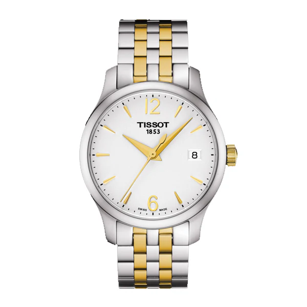 Tissot Tradition Two-tone Stainless Steel White Dial Quartz Watch for Ladies - T-0632102203700