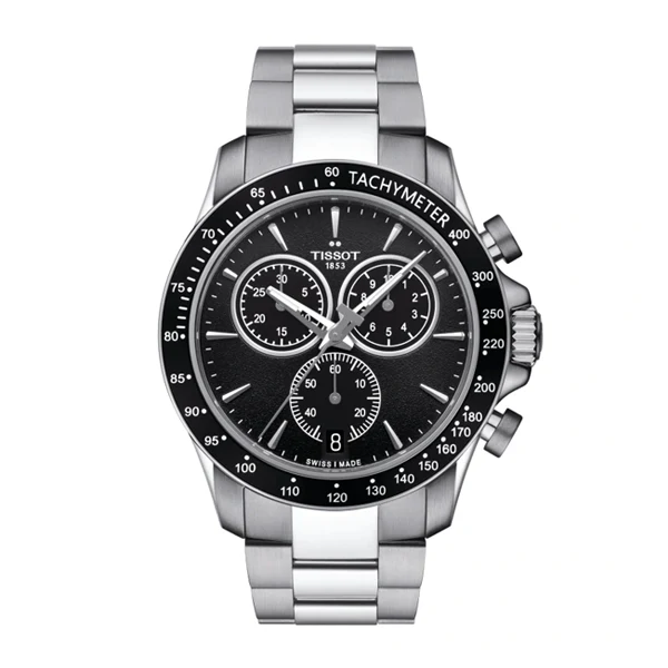 Tissot V8 Silver Stainless Steel Black Dial Quartz Watch for Men's - T-1064171105100