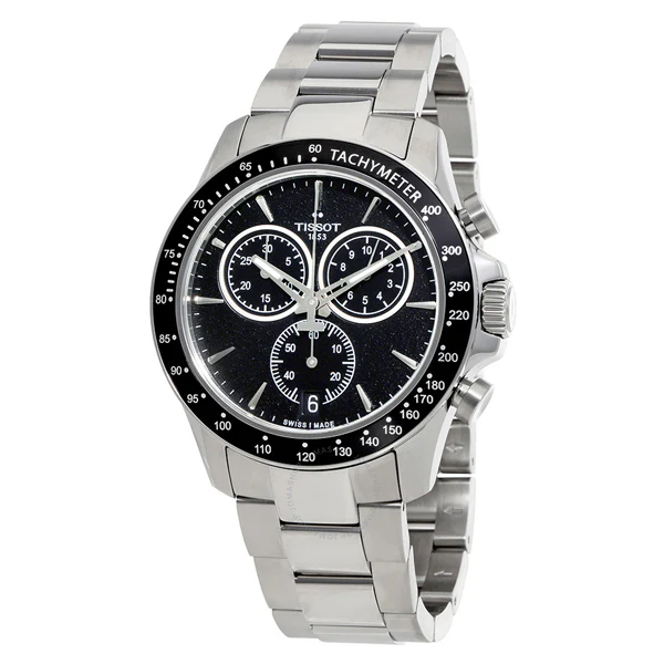 Tissot V8 Silver Stainless Steel Black Dial Quartz Watch for Men's - T-1064171105100 - Image 2