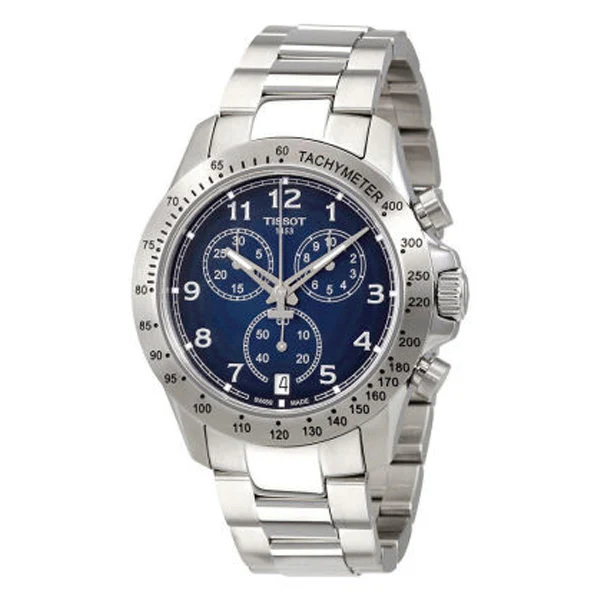 Tissot V8 Silver Stainless Steel Blue Dial Quartz Watch for Men's - T-1064171104200