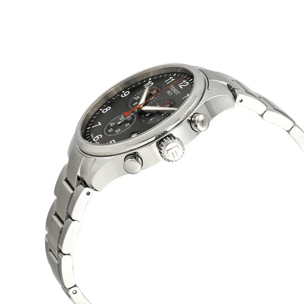 Tissot XL Classic Asian Silver Stainless Steel Black Dial Chronograph Quartz Watch for Men's - T116.617.11.057.02 - Image 2