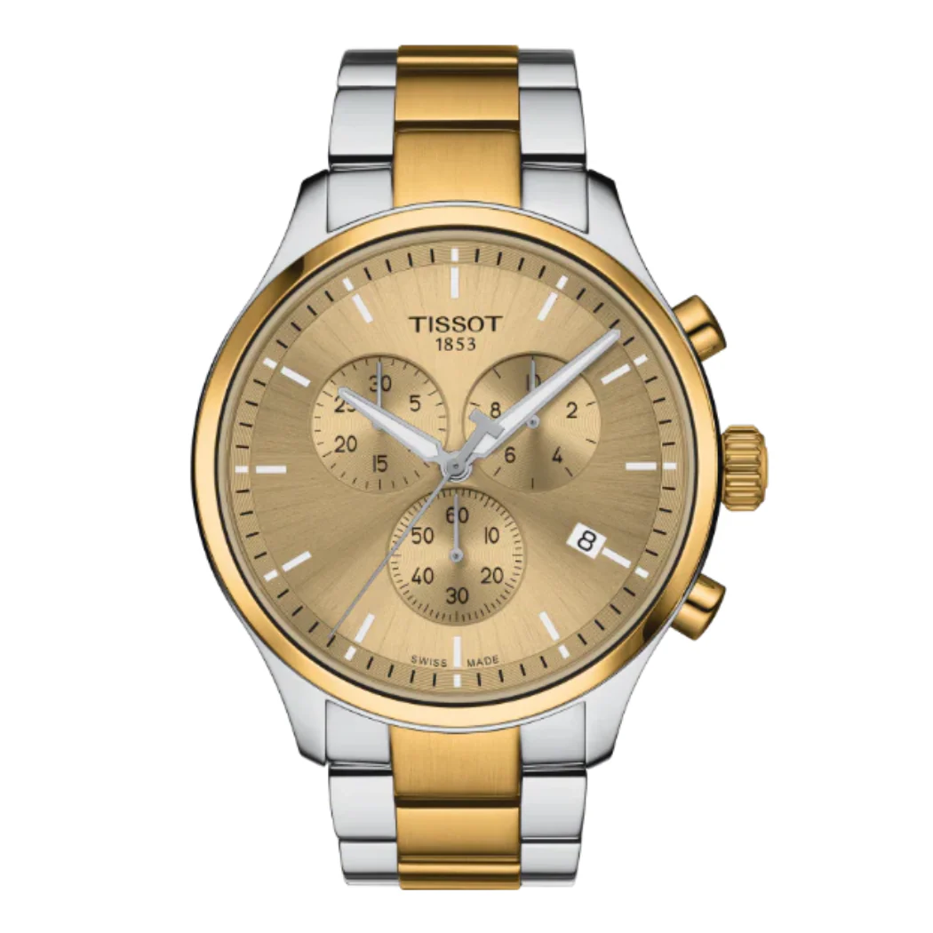 Tissot XL Classic Two-tone Stainless Steel Gold Dial Chronograph Quartz Watch for Men's - T116.617.22.021.00