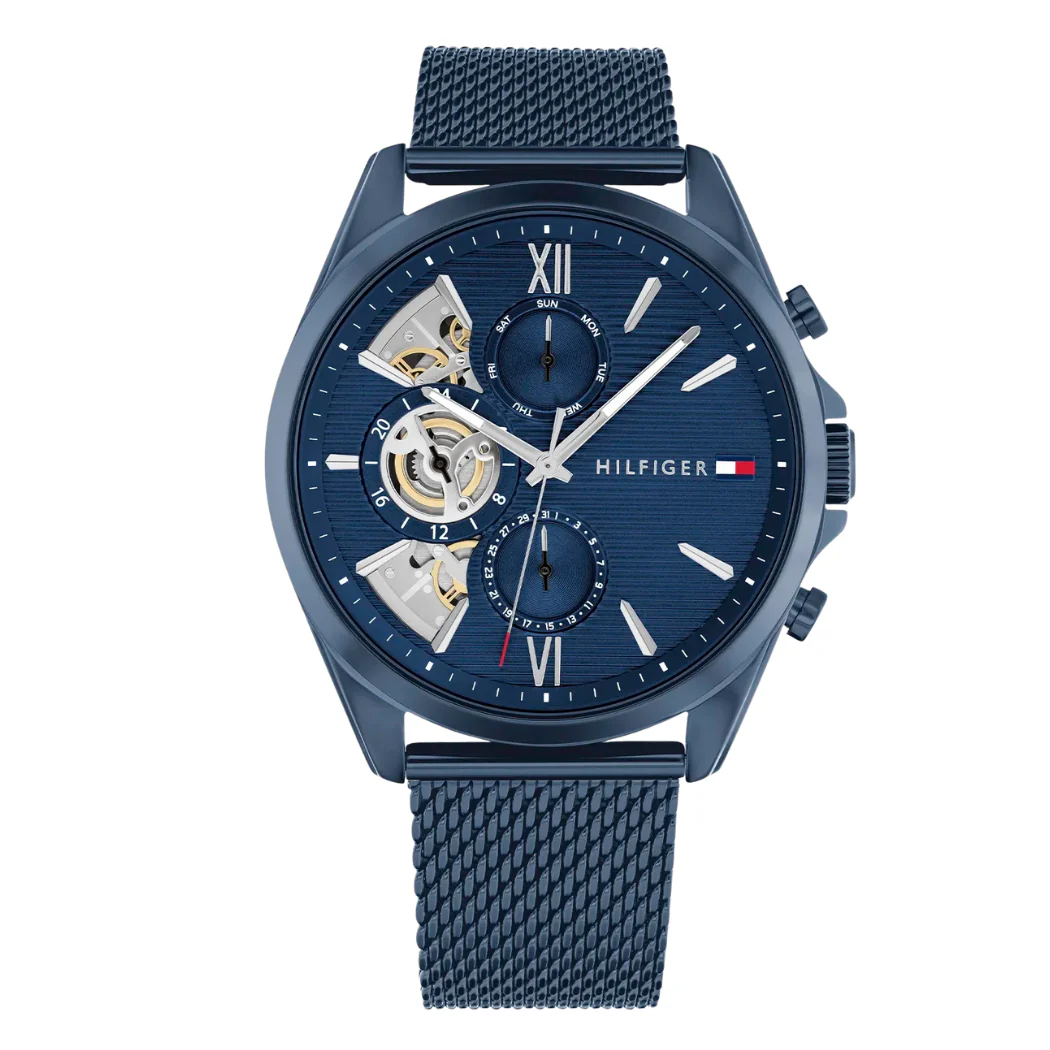 Tommy Hilfiger Blue Mesh Bracelet Blue Dial Chronograph Quartz Watch for Gents - Tommy Hilfiger 1710648