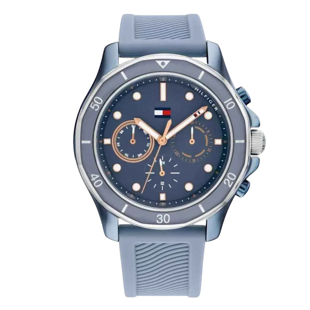 Tommy Hilfiger Blue Silicone Strap Blue Dial Chronograph Quartz Watch for Gents - Tommy Hilfiger 1782571