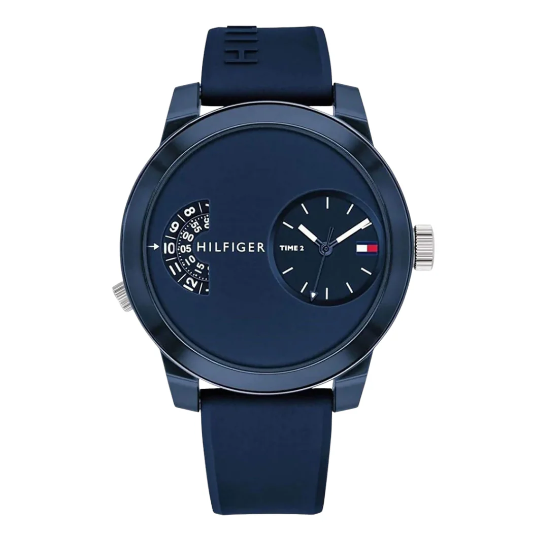 Tommy Hilfiger Denim Blue Silicone Strap Blue Dial Quartz Watch for Gents - 1791556