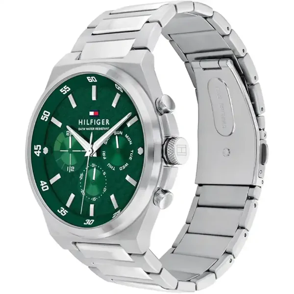 Tommy Hilfiger Dexter Silver Stainless Steel Green Dial Chronograph Quartz Watch for Gents - 1792088 - Image 2