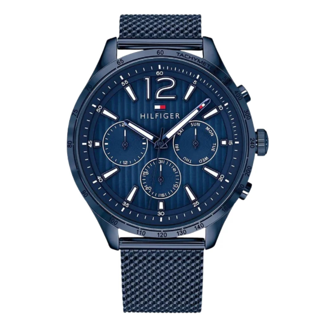 Tommy Hilfiger Gavin Blue Mesh Bracelet Blue Dial Chronograph Quartz Watch for Gents - 1791471