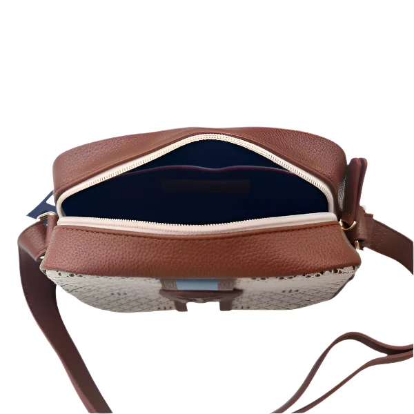 Tommy Hilfiger Iconic Camera Crossbody Brown Canvas Leather Bag - Image 3