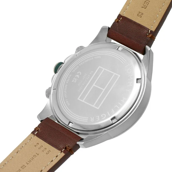 Tommy Hilfiger Lars Brown Leather Strap Green Dial Chronograph Quartz Watch for Gents - 1792064 - Image 5