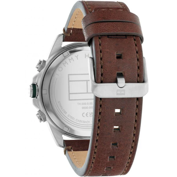 Tommy Hilfiger Lars Brown Leather Strap Green Dial Chronograph Quartz Watch for Gents - 1792064 - Image 6