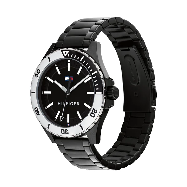 Tommy Hilfiger Logan Black Stainless Steel Black Dial Quartz Watch for Gents - 1792014 - Image 2