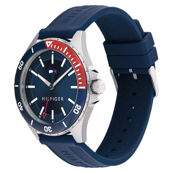 Tommy Hilfiger Logan Blue Silicone Strap Blue Dial Quartz Watch for Gents - 1792009 - Image 2